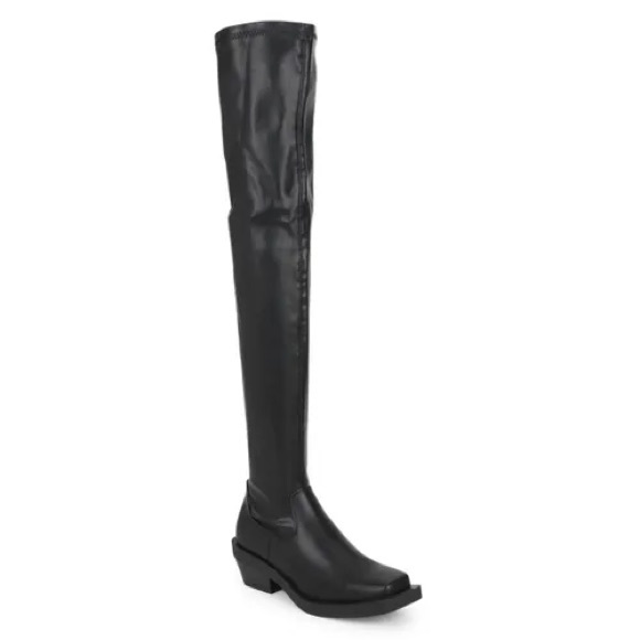 NEW⭐️ASOS Tall faux vegan leather Over the knee Square toe boots - Picture 5 of 8